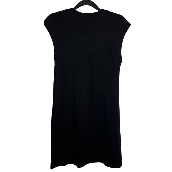 NWT Gap Slub Tie‎ Sleeve T-Shirt Mini Dress Black Size XS Knot Open Minimalist - Picture 6 of 11